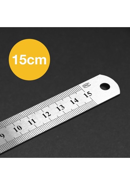 15CM Tarzı Mcmcmcm Çift Taraflı Ölçek Paslanmaz Çelik Düz Cetvel Ölçme Aracı Okul Ofis Malzemeleri (Yurt Dışından)