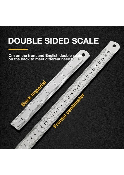 15CM Tarzı Mcmcmcm Çift Taraflı Ölçek Paslanmaz Çelik Düz Cetvel Ölçme Aracı Okul Ofis Malzemeleri (Yurt Dışından)
