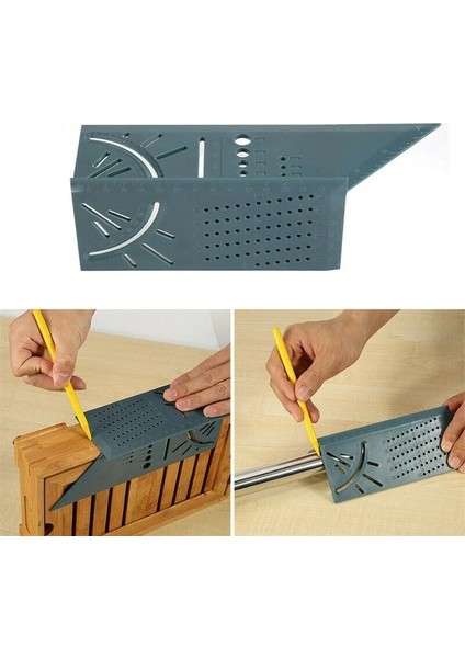 Ağaç Işleme 3D Gönye Açısı Ölçme Kare Boyutu Ölçü Aracı Açı Cetvel Delik Konumlandırma Ölçer Derece T Cetvel (Yurt Dışından)