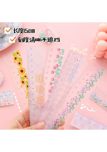 No.5 Tarzı 15 cm Kawaii Hayvan Çiçek Cetvel Öğrenci Cetveller Çok Fonksiyonlu Dıy Çizim Araçları Ölçme Aracı Okul Ofis Çizim Kaynağı 1 Adet (Yurt Dışından)