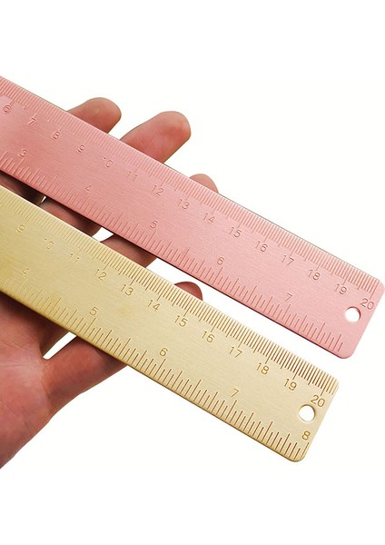 G-Pirinç Tarzı Kırmızı Pirinç Düz Cetvel Okul Çocukları Hediye Seti Ölçü Araçları 12CM 15CM 18CM 20CM Metal Bakır Cetvel Kawaii Kırtasiye Aksesuarları (Yurt Dışından) fırsatları