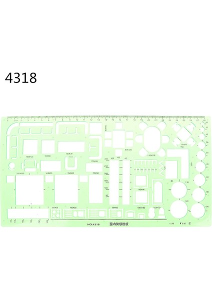 NO.4318 Stili Öğrenci Okul Kırtasiye Pro Için Plastik Geometrik Şablon Cetvel Çizim Araçları (Yurt Dışından)