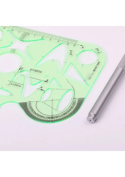 NO.4301 Stili Yeni Yeşil Geometrik Şablon Cetvel Haritalama Çizim Araçları Cetvel Öğrenci Okul Kırtasiye Için Uygun (Yurt Dışından) fırsatları