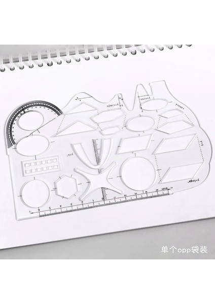 Sert Stil Çok Fonksiyonlu Hızlı Çizim Şablonu Yaratıcı Yumuşak Matematik Fonksiyon Cetvel Tasarım Daire Geometri Çizim Şeffaf Cetvel (Yurt Dışından)