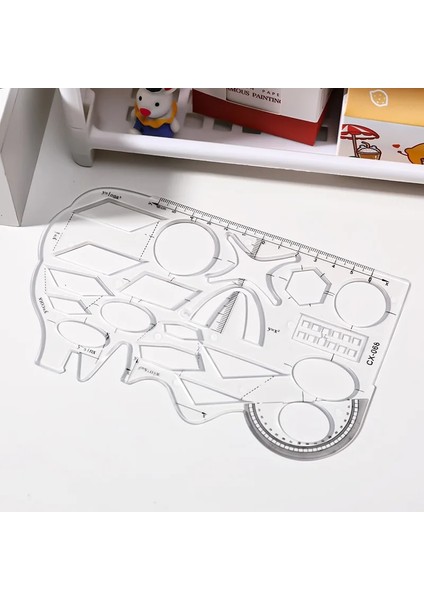 Sert Stil Çok Fonksiyonlu Hızlı Çizim Şablonu Yaratıcı Yumuşak Matematik Fonksiyon Cetvel Tasarım Daire Geometri Çizim Şeffaf Cetvel (Yurt Dışından) indirimleri