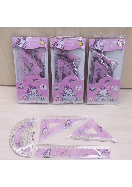 Bir Stil Et Sevimli Unicorn Hayvan Düz Cetvel Iletki Öğrenciler Matematik Geometri Plastik Üçgen Cetveller Seti Çocuklar Kırtasiye Hediye (Yurt Dışından) fiyatları