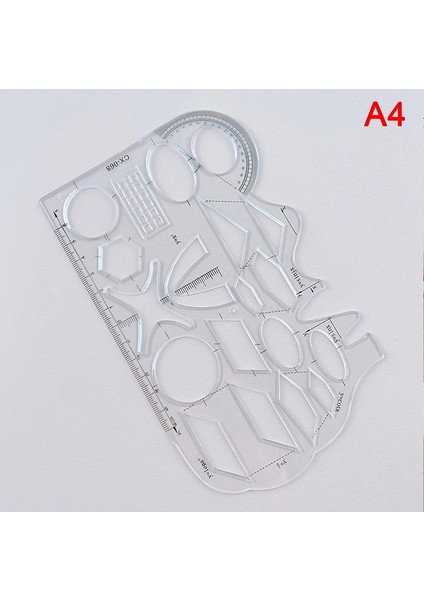 A4 Stili Çok Işlevli Dönebilen Çizim Şablonu Sanat Tasarım Inşaat Mimarı Stereo Geometri Daire Çizim Ölçme Ölçeği Cetvel (Yurt Dışından)