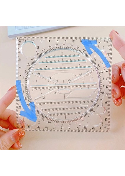 A4 Stili Çok Işlevli Dönebilen Çizim Şablonu Sanat Tasarım Inşaat Mimarı Stereo Geometri Daire Çizim Ölçme Ölçeği Cetvel (Yurt Dışından) modelleri