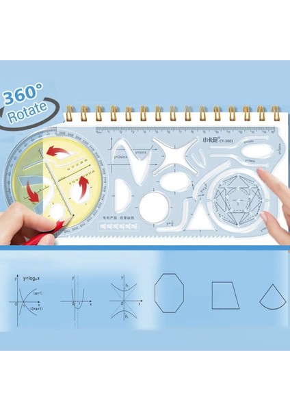 No.9 Stili Yeni Döner Çok Fonksiyonlu Geometrik Çizim Şablonu Cetvel Iletki Öğrenme Ölçme Aracı Mimarisi Kırtasiye Malzemeleri (Yurt Dışından) modelleri