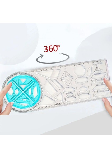 No.9 Stili Yeni Döner Çok Fonksiyonlu Geometrik Çizim Şablonu Cetvel Iletki Öğrenme Ölçme Aracı Mimarisi Kırtasiye Malzemeleri (Yurt Dışından) indirimleri