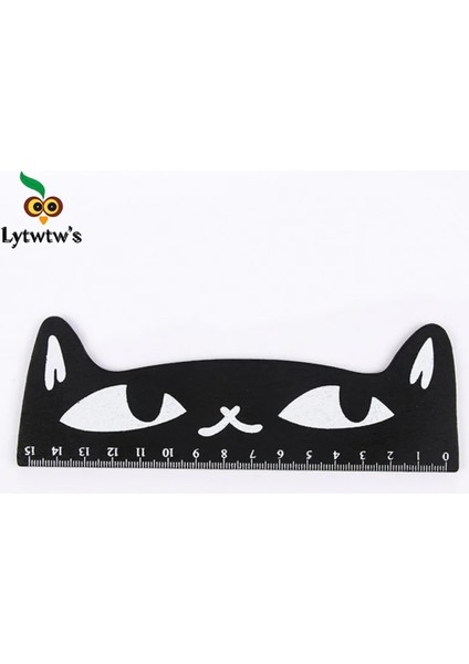 Kumral Stili Lytwtw Sevimli Kawaii Siyah Kedi Yavru Düz Cetvel Ahşap Araçlar Karikatür Dikiş Çizim Ofis Okul Kırtasiye Malzemeleri (Yurt Dışından) fiyatları