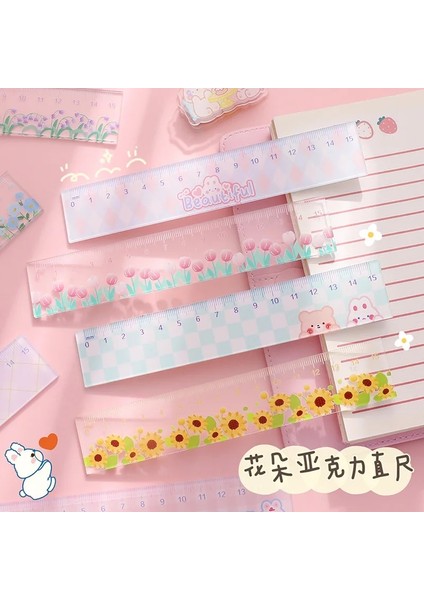 No.1 Stili 15 cm Kawaii Hayvan Çiçek Cetvel Öğrenci Cetveller Çok Fonksiyonlu Dıy Çizim Araçları Ölçme Aracı Okul Ofis Çizim Kaynağı 1 Adet (Yurt Dışından) fırsatları