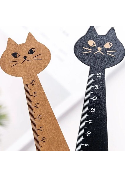 Bir Stil Kedi Şekli Cetvel Okul Ev Kırtasiye Için Sevimli Ahşap Hayvan Düz Cetvel (Yurt Dışından) modelleri