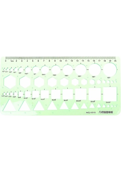 NO.4308 Stili 18 Stilleri Cetveller Yeşil Plastik Daireler Geometrik Şablon Cetvel Stencil Ölçme Aracı Kırtasiye Öğrenciler Çizim Eğrisi Cetvel (Yurt Dışından) modelleri