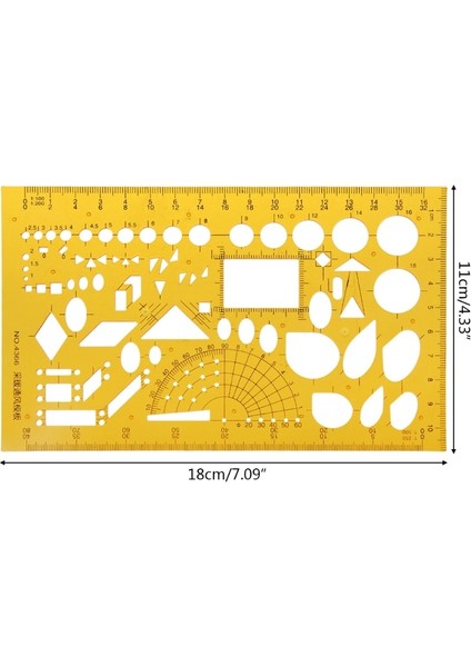 NO.4366 Stili K Rercles Geometrik Şablon Cetvel Şablon Çizim Ölçme Aracı Öğrenciler (Yurt Dışından)