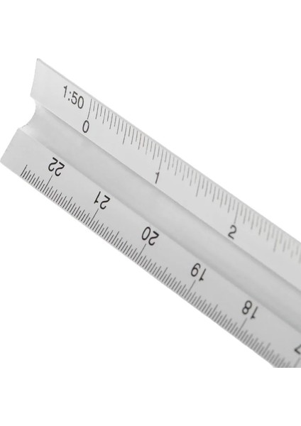 2021 Yeni 30 cm Alüminyum Metal Üçgen Ölçekli Mimar Mühendis Teknik Cetvel 12" (Yurt Dışından)