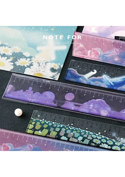 No.4 Stili Ute 15 cm Yıldızlı Gökyüzü Düz Cetvel Çok Fonksiyonlu Rüya Akrilik Cetvel Ölçü Aletleri Dıy Scrapbooking Okul Ofis Malzemeleri (Yurt Dışından)