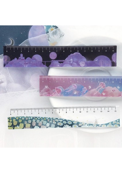 No.4 Stili Ute 15 cm Yıldızlı Gökyüzü Düz Cetvel Çok Fonksiyonlu Rüya Akrilik Cetvel Ölçü Aletleri Dıy Scrapbooking Okul Ofis Malzemeleri (Yurt Dışından)