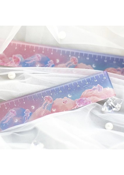 No.4 Stili Ute 15 cm Yıldızlı Gökyüzü Düz Cetvel Çok Fonksiyonlu Rüya Akrilik Cetvel Ölçü Aletleri Dıy Scrapbooking Okul Ofis Malzemeleri (Yurt Dışından)