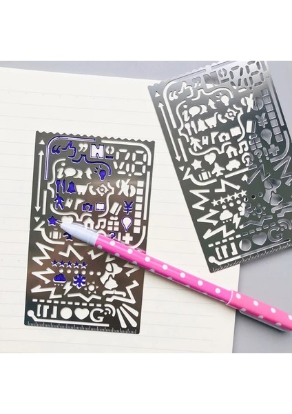 1x Hollow Paslanmaz Çelik Mektup Numarası Çizim Resim Graffiti Metal Şablon Cetvel (Yurt Dışından)