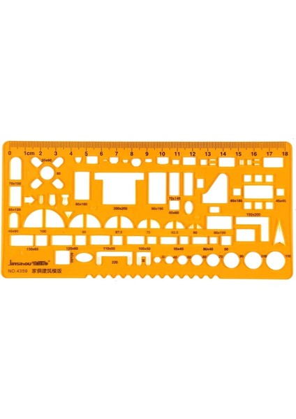 NO.4359 Stili 4 Farklı Cetveller Sarı Yumuşak Plastik Daireler Geometrik Şablon Cetvel Stencil Ölçme Aracı Öğrenciler Okul Malzemeleri (Yurt Dışından)