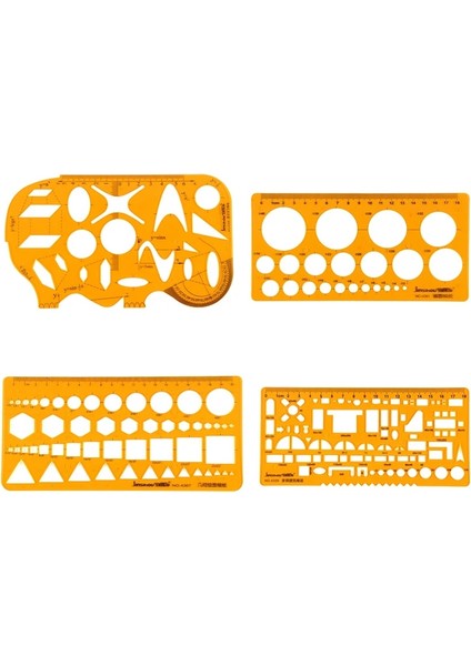 NO.4359 Stili 4 Farklı Cetveller Sarı Yumuşak Plastik Daireler Geometrik Şablon Cetvel Stencil Ölçme Aracı Öğrenciler Okul Malzemeleri (Yurt Dışından) modelleri