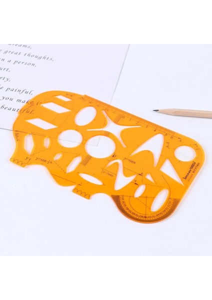 NO.4359 Stili 4 Farklı Cetveller Sarı Yumuşak Plastik Daireler Geometrik Şablon Cetvel Stencil Ölçme Aracı Öğrenciler Okul Malzemeleri (Yurt Dışından) indirimleri