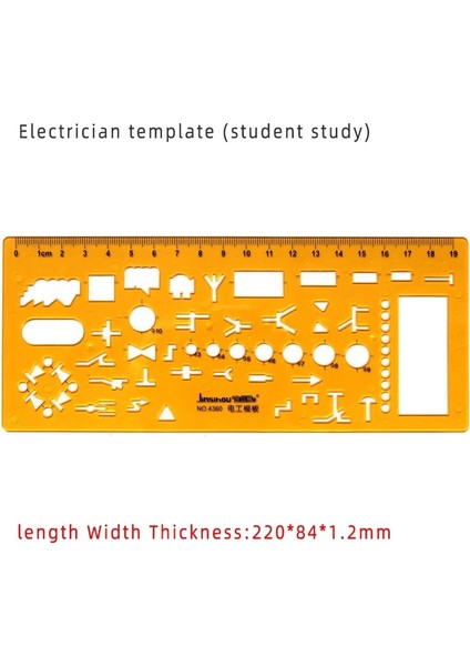 NO.4360 Stili Dairesel Oval Cetvel Dayanıklı K Reçine Çizim Tasarım Mobilya Mimar Şablonu Taslak Çizimi Cetvel Şablon Ölçüm Cetveli (Yurt Dışından)