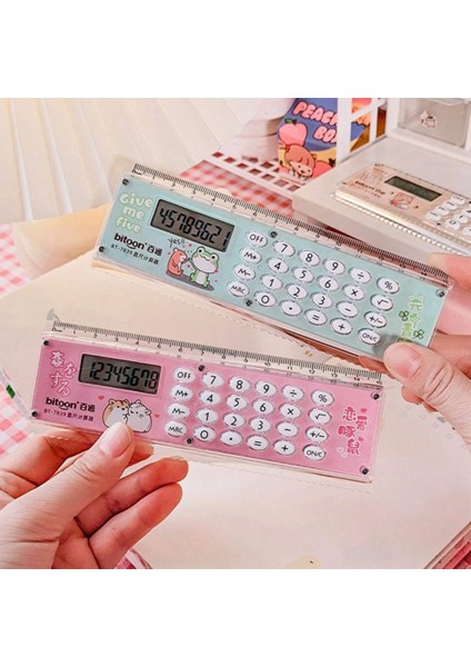 Sarı Stil Kawaii Karikatür Çok Fonksiyonlu Cetvel Hesap Makinesi Seti Matematiksel Hesaplama Matematik Ölçme Cetvelleri Öğrenciler Ofis Pil ile (Yurt Dışından)