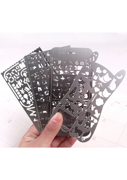 C Tarzı Metal Içi Boş Çizim Şablonu Cetvel Paslanmaz Çelik Diy Aracı Çok Fonksiyonlu Cetvel Kırtasiye Ofis Okul Malzemeleri (Yurt Dışından) fiyatları