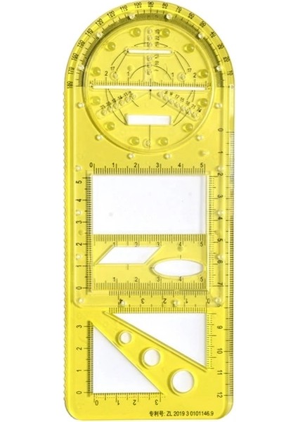 Cz2 Tarzı Çok Fonksiyonlu Geometrik Cetvel Şeffaf Çizim Şablonu Döndürülebilir Matematik Ölçüm Cetvelleri Öğrenciler Okul Ofis Malzemeleri (Yurt Dışından)