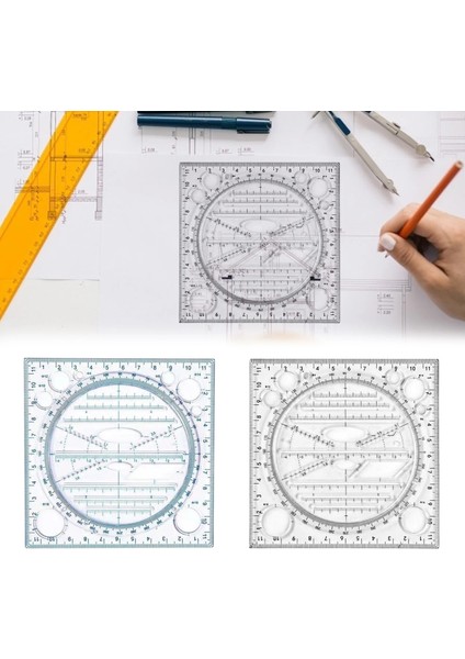 Siyah Stil Çok Fonksiyonlu Çizim Cetvel Geometrik Şablon Cetvel Ölçme Araçları Okul Ofis Öğretim Malzemeleri Boyama Yuvarlak Cetvel (Yurt Dışından) fiyatları