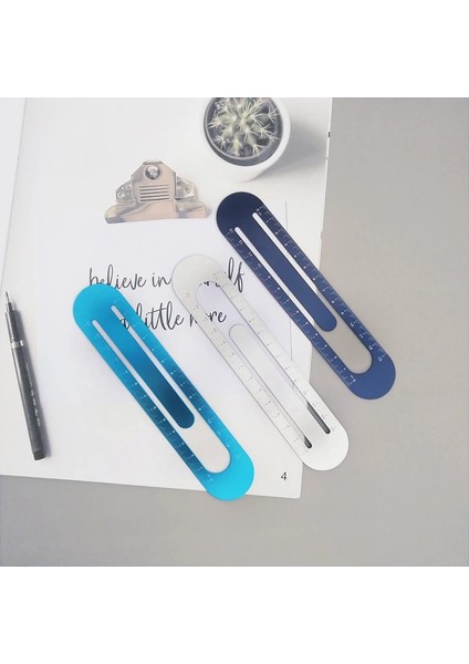 Mavi Stil Tutu Renkli Paslanmaz Çelik Metal Cetvel Metrik Kural Hassas Çift Taraflı Ölçme Aracı 13 cm Yer Imi H0079 (Yurt Dışından)