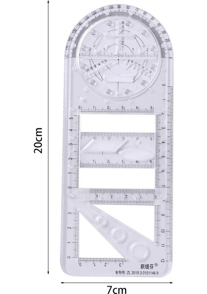 L Tarzı Çok Işlevli Dönebilen Geometrik Cetvel Çizim Şablonu Sanat Tasarım Geometri Daire Çizim Ölçme Ölçeği Cetvel (Yurt Dışından)