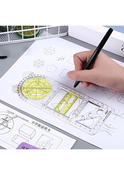 Birincil-6 Stili Çok Fonksiyonlu Geometrik Cetvel Geometrik Çizim Şablonu Okul Öğrenci Ofisi Için Ölçme Aracı Architecturerule (Yurt Dışından) fırsatları