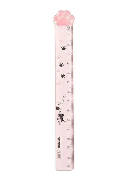 Pembe Tarzı Öğrenci Ödülü Sevimli Kedi Pençe Plastik Düz Cetveller Kawaii Kitty Cetveller Komik Çizim Hediye Kore Ofis Okul Ölçüm Çizimi (Yurt Dışından)