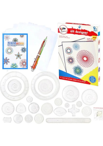 Bir Stil Geometrik Çizim Cetvel Spiral Sanat Seti Çocuk Sanat Malzemeleri Dıy Kart Zanaat Sanat Çizim Boyama Okul Sınıf Malzemeleri (Yurt Dışından)