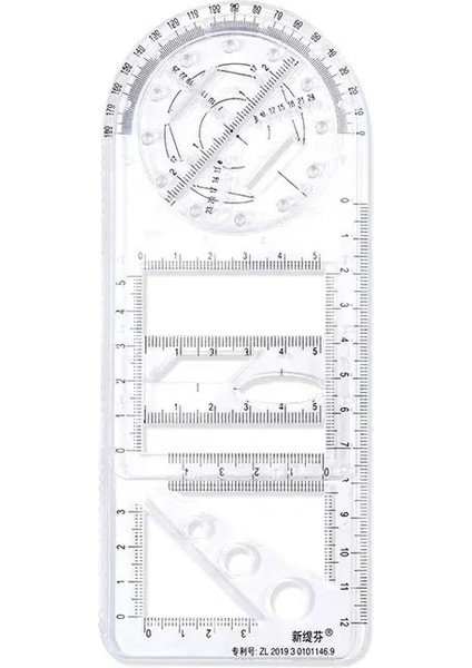 Birincil-2 Tarzı Çok Fonksiyonlu Geometrik Cetvel Geometrik Çizim Şablonu Okul Öğrenci Ofisi Için Ölçme Aracı Architecturerule (Yurt Dışından)