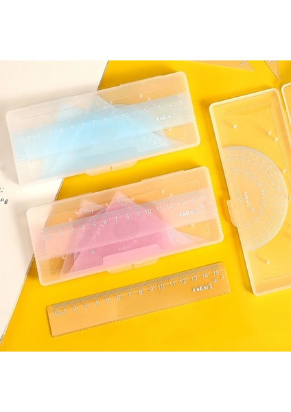 Mor Tarzı Geometri Seti Plastik Iletki 2 Üçgen Cetvel 15CM Öğrenciler Için Cetvel (Yurt Dışından) fiyatları