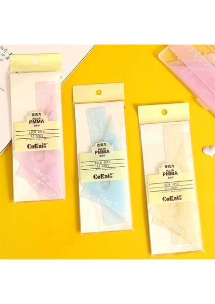 Mor Tarzı Geometri Seti Plastik Iletki 2 Üçgen Cetvel 15CM Öğrenciler Için Cetvel (Yurt Dışından) fırsatları