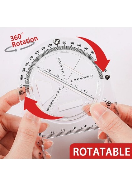 D Tarzı Çok Fonksiyonlu Geometrik Fonksiyon Cetvel Seti Matematik Çizim Şablonu Ölçme Aracı Öğrenci Okul Ofis Malzemeleri Için (Yurt Dışından) modelleri