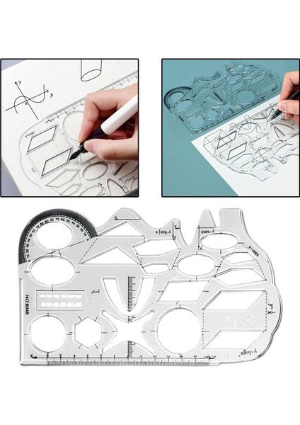 Geometri Stili Çok Fonksiyonlu Çizim Cetveli Şablonları Geometri Inşaat Kalıp Taslak Çalışması Için Dönen Matematik Çalışma Aracı (Yurt Dışından)