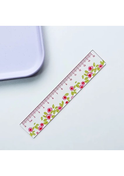 No.1 Stili 15 cm Çiçekler Cetvel Kawaii Kırtasiye Şeffaf Dıy Çizim Araçları Regla Sevimli Öğrenci Kore Kırtasiye Okul Malzemeleri Cetveller (Yurt Dışından)