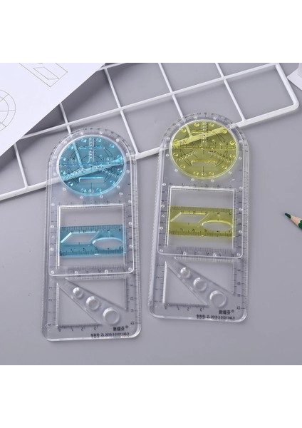 Stilf Stili Çok Fonksiyonlu Geometrik Cetveller Çizim Şablonu Ölçüm Cetveli Matematiksel Stereo Geometri Şablonu Çizim Malzemeleri (Yurt Dışından) indirimleri