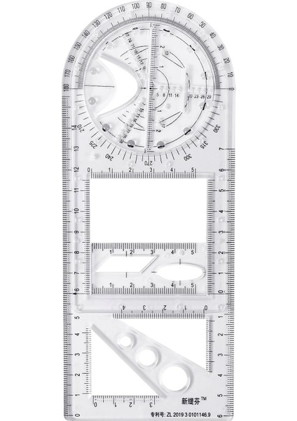 No.1 Stili Dönebilen Hızlı Çizim Şablonu Cetvel Sanat Tasarım Inşaat Mimarı Stereo Geometri Elips Çizim Ölçme Ölçeği Cetvel (Yurt Dışından)