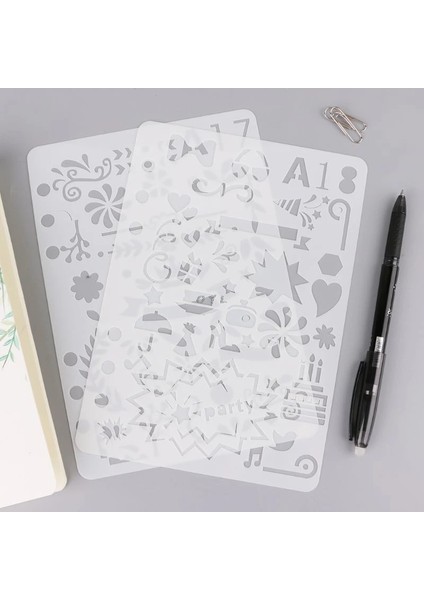 Beyaz Stil Çizim Şablonu Şablonlar Günlük Defter Günlüğü Scrapbooking A5 Dıy Kırtasiye Okul Ofis Malzemeleri (Yurt Dışından) fırsatları