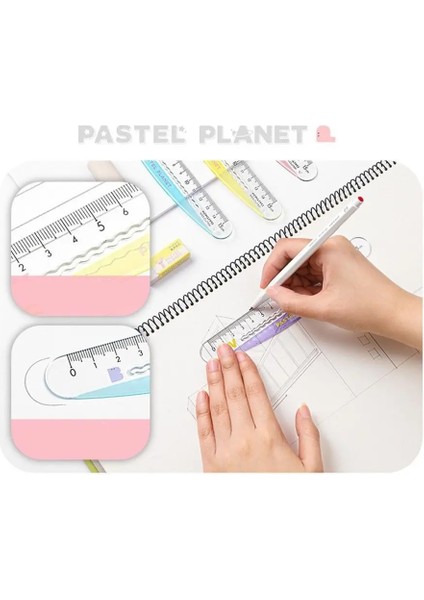 Pembe Tarzı M Düz Astar Cetvel Çok Fonksiyonlu Geometri Ölçüm Cetveli Basit Dalga Çizgi Ölçeği Cetvel (Yurt Dışından) fiyatları