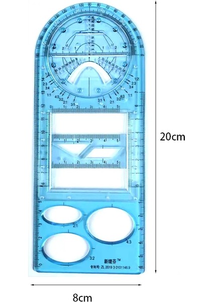G Tarzı Çok Işlevli Dönebilen Geometrik Cetvel Çizim Şablonu Sanat Tasarım Geometri Daire Çizim Ölçme Ölçeği Cetvel (Yurt Dışından)