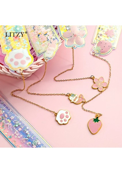 No.4 Stili Kawaii Quicksand Cetveller Kız Çizim Şablonu Dantel Dikiş Cetvel 12 cm Kolye Sevimli Yer Imi Kırtasiye Ofis Okul Hediye (Yurt Dışından) fırsatları