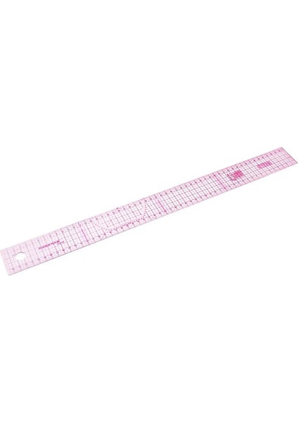Ppyy Yeni -Dikiş Kuyruğu cm Paylaşımlı Çift Taraflı Metrik Düz Cetvel Şeffaf Pembe (Yurt Dışından)